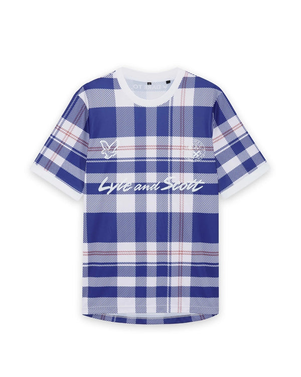 LYLE & SCOTT Tartan Football Shirt | Now Blue