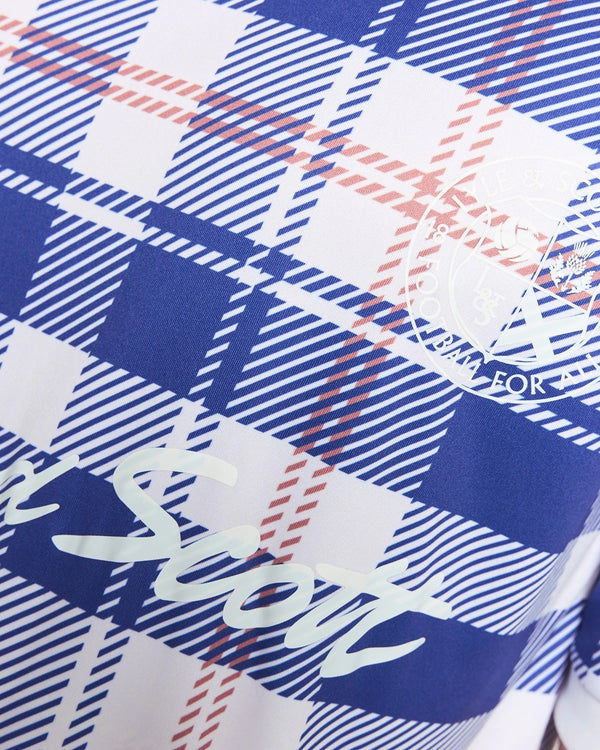 LYLE & SCOTT Tartan Football Shirt | Now Blue