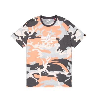 ALPHA INDUSTRIES Basic T-Shirt | Orange Grey Camo