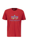 ALPHA INDUSTRIES Basic T-Shirt | Rainbow Reflektion | Speed Red