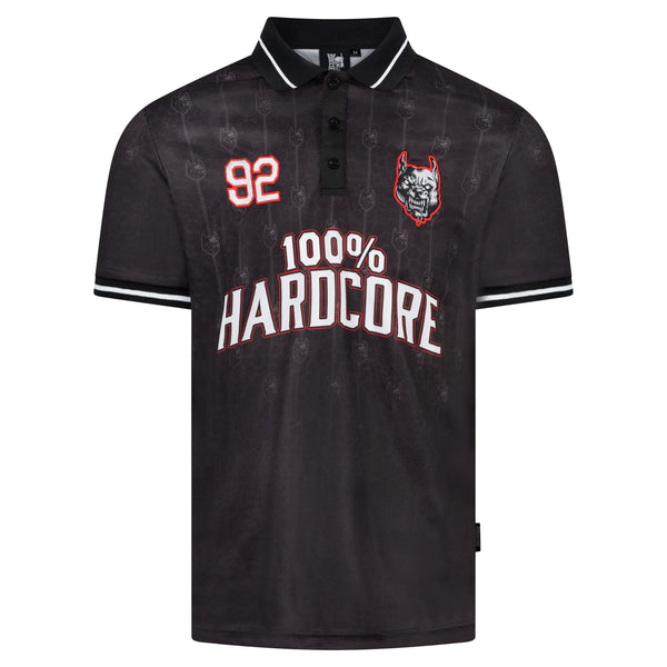 100% HARDCORE Soccer T-Shirt "92" | Black