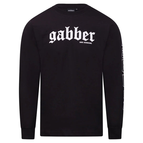 ❌ SALE ❌ 100% HARDCORE LS T-Shirt "Gabber Vertical" | Black