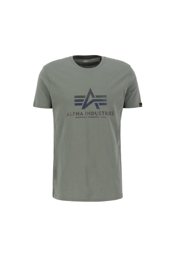 ALPHA INDUSTRIES Basic T-Shirt | Vintage Green / Rainbow Reflective