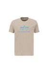 ALPHA INDUSTRIES Basic T-Shirt | Vintage Sand / Rainbow Reflective