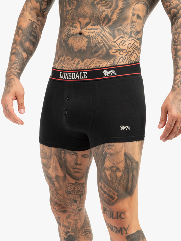 LONSDALE Boxershorts Doublepack "Oakworth" | Black