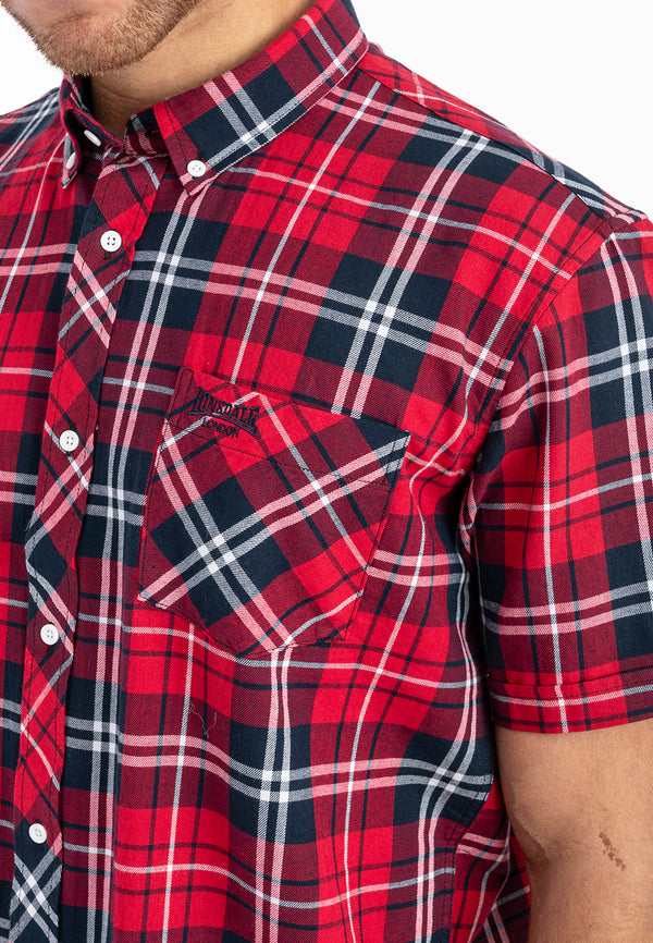 LONSDALE Hemd "Brixworth" | Red / Dark Navy