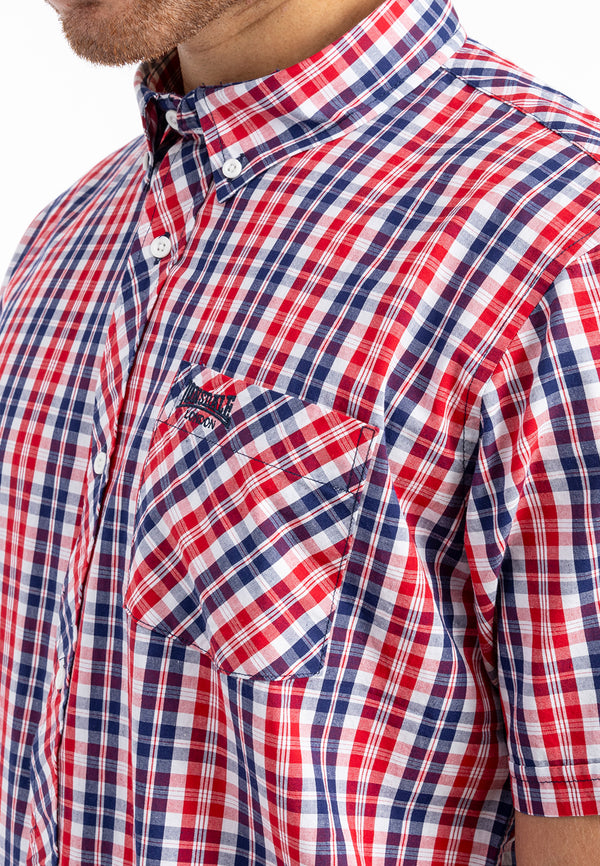 LONSDALE Hemd "Brixworth"| Red / Blue