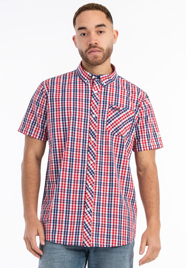LONSDALE Hemd "Brixworth"| Red / Blue