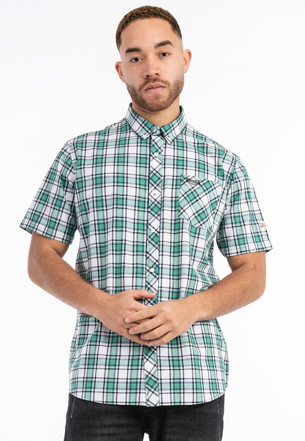 LONSDALE Hemd "Brixworth" | Green / White
