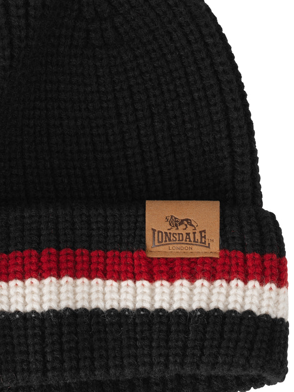LONSDALE Schal & Mütze Set "Butleight" | Black | Red
