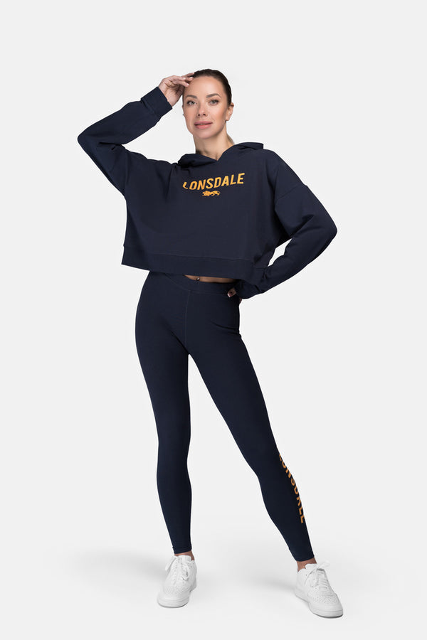 LONSDALE Ladies Hoodie "Queenscliff" | Navy/Orange