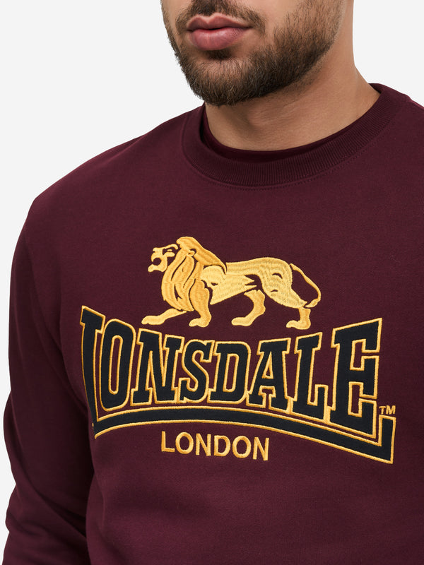 LONSDALE Sweatshirt "Lawins" | Oxblood