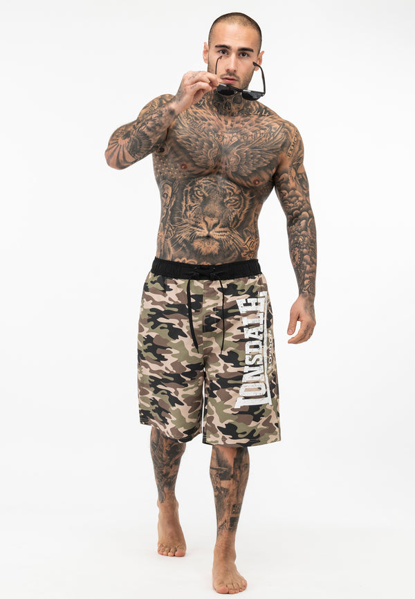 LONSDALE Beachshorts "Ballymena" | Woodland Camo