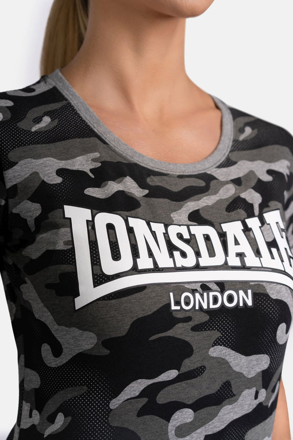 ❌ SALE ❌ LONSDALE Ladies T-Shirt "Settiscarth" | Camo Grey |
