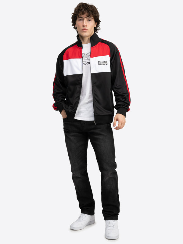 LONSDALE Trainingsjacke "Bracklesham" | Black/Red/White