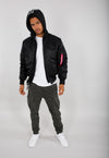 ALPHA INDUSTRIES MA-1 ZH Back Print | Black / Reflectiver Back Print