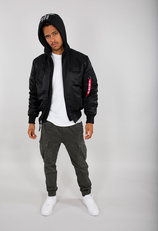 ALPHA INDUSTRIES MA-1 ZH Back Print | Black / Reflectiver Back Print