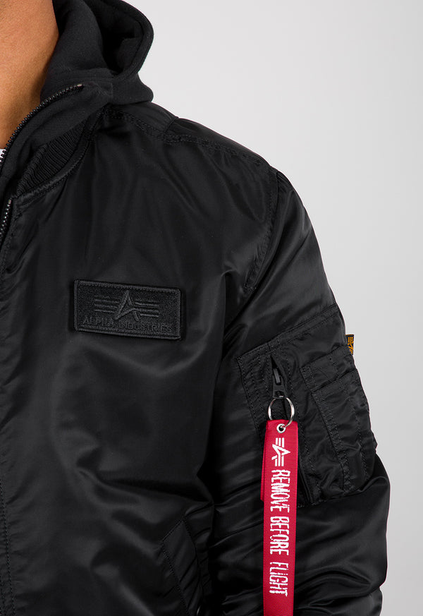 ALPHA INDUSTRIES MA-1 ZH Back Print | Black / Reflectiver Back Print