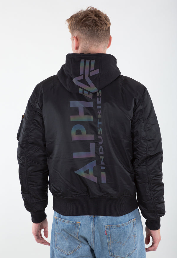 ALPHA INDUSTRIES MA-1 ZH Back Print | Black / Rainbow Reflektierter Back Print
