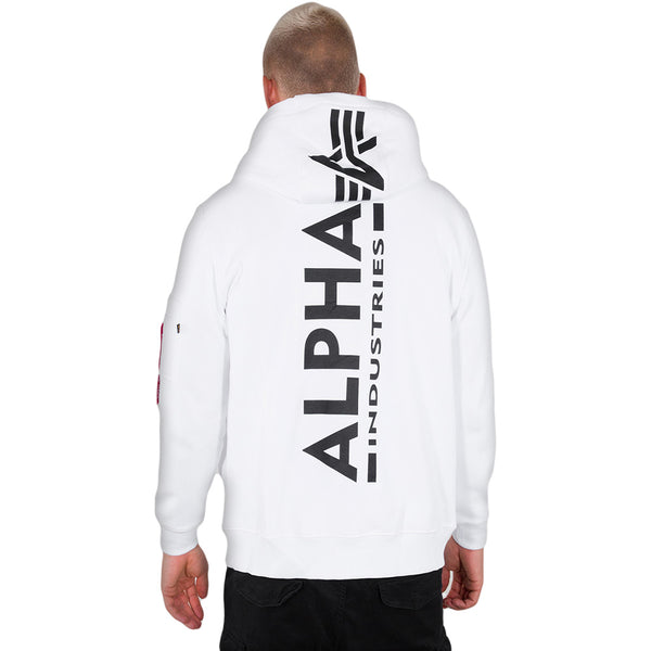 ALPHA INDUSTRIES Back Print Zip Hoody | White