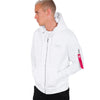 ALPHA INDUSTRIES Back Print Zip Hoody | White