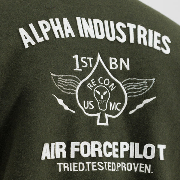 ❌ SALE ❌ ALPHA INDUSTRIES Varsity Air Force Jacket | Dark Olive