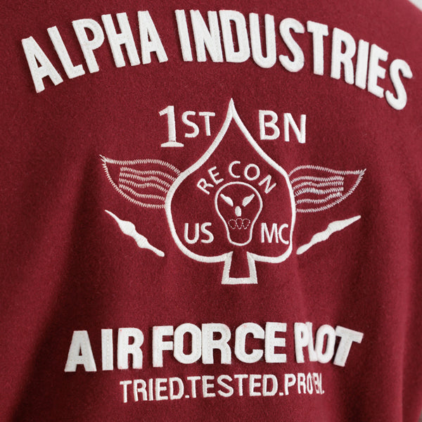 ❌ SALE ❌ ALPHA INDUSTRIES Varsity Air Force Jacket | Burgundy