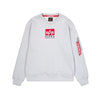 ALPHA INDUSTRIES Satin Logo Sweater | Pastel Grey