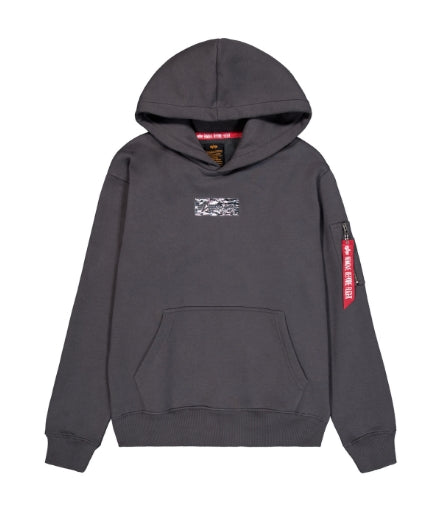 ❌ SALE ❌ ALPHA INDUSTRIES Metal Plate Hoodie | Vintage Grey