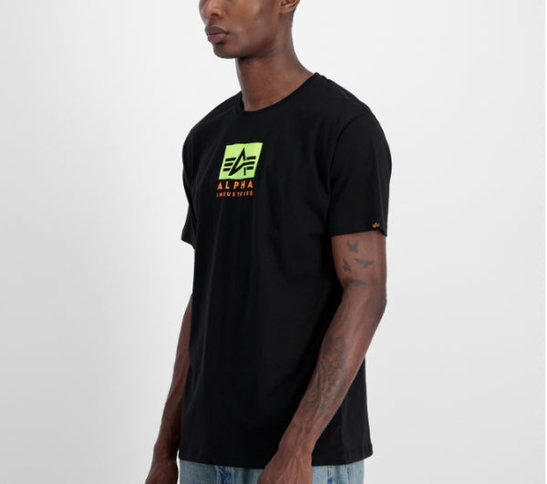 ALPHA INDUSTRIES Satin Logo T-Shirt | Black