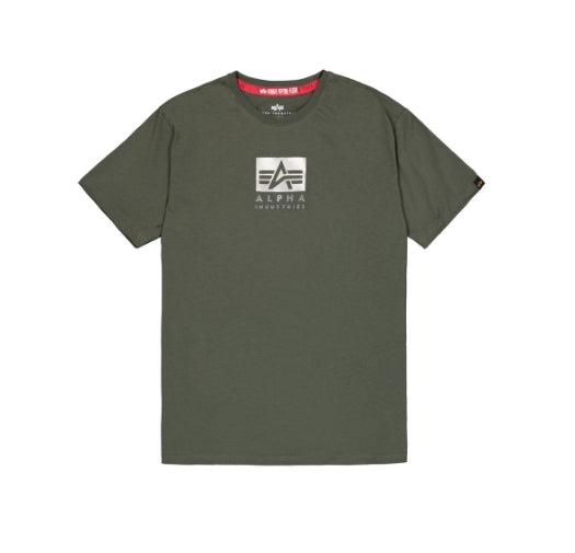 ALPHA INDUSTRIES Satin Logo T-Shirt | Dark Olive
