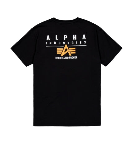 ALPHA INDUSTRIES Puff Print Logo BP T-Shirt | Black