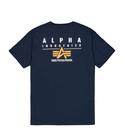 ALPHA INDUSTRIES Puff Print Logo BP T-Shirt | Rep. Blue