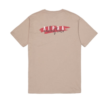 ALPHA INDUSTRIES Signature Puff Print BP T-Shirt | Vintage Sand