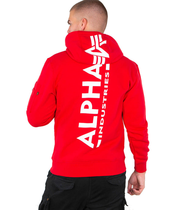 ALPHA INDUSTRIES Back Print Hoody | Speed Red