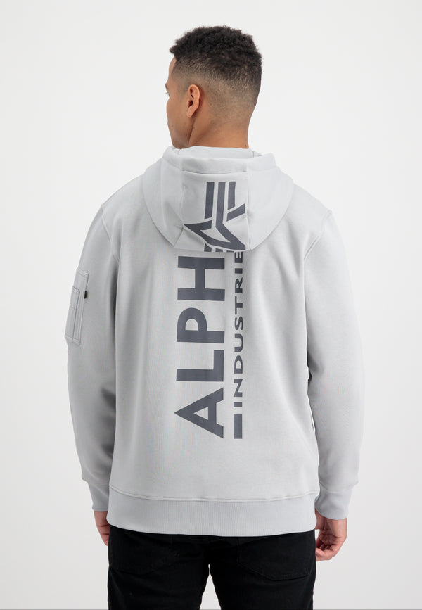 ALPHA INDUSTRIES Back Print Hoody | Pastel Grey