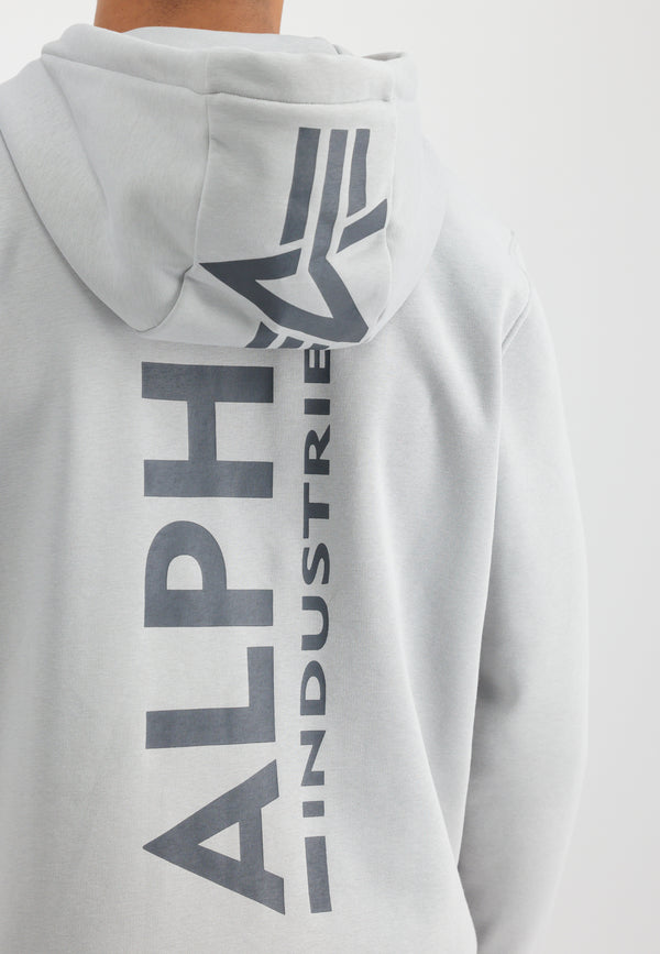 ALPHA INDUSTRIES Back Print Hoody | Pastel Grey