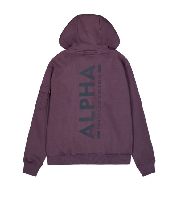 ALPHA INDUSTRIES Back Print Hoody Rainbow Reflektiv | Plum