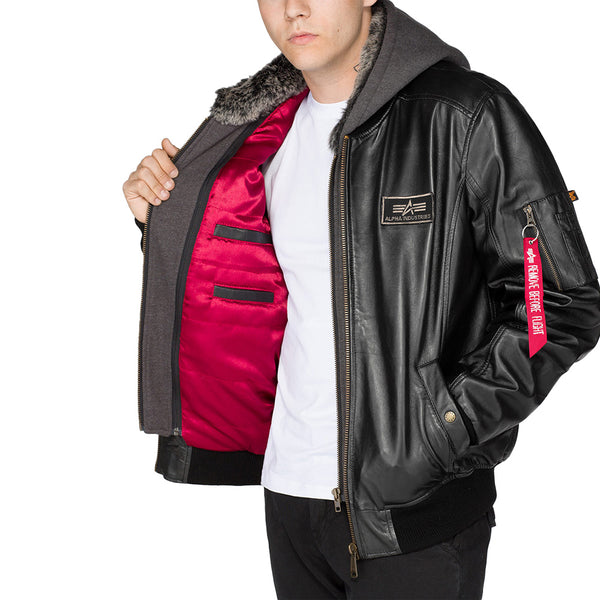 ALPHA INDUSTRIES MA-1 D-Tec Leather | Black