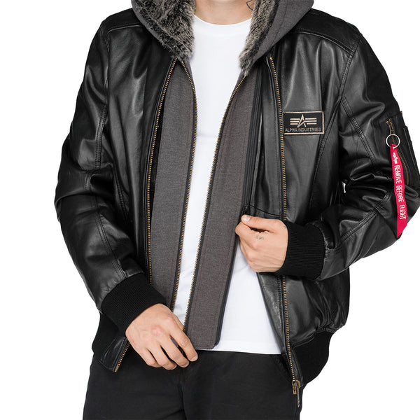 ALPHA INDUSTRIES MA-1 D-Tec Leather | Black
