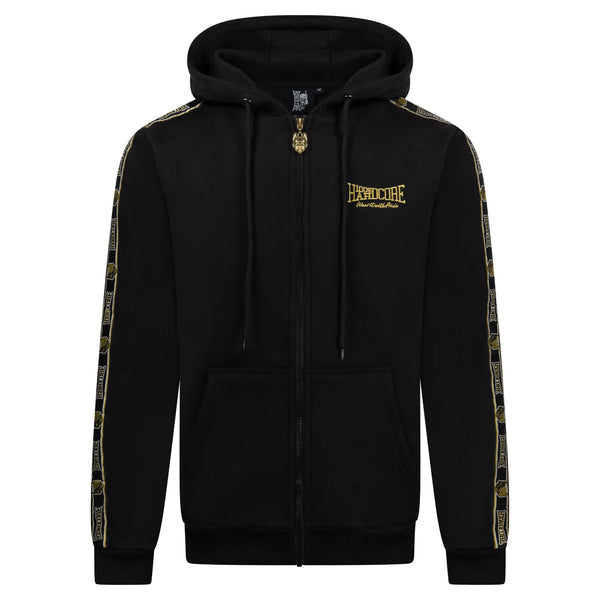100% HARDCORE Herren Zip Hoodie "Essential" | Black/Gold