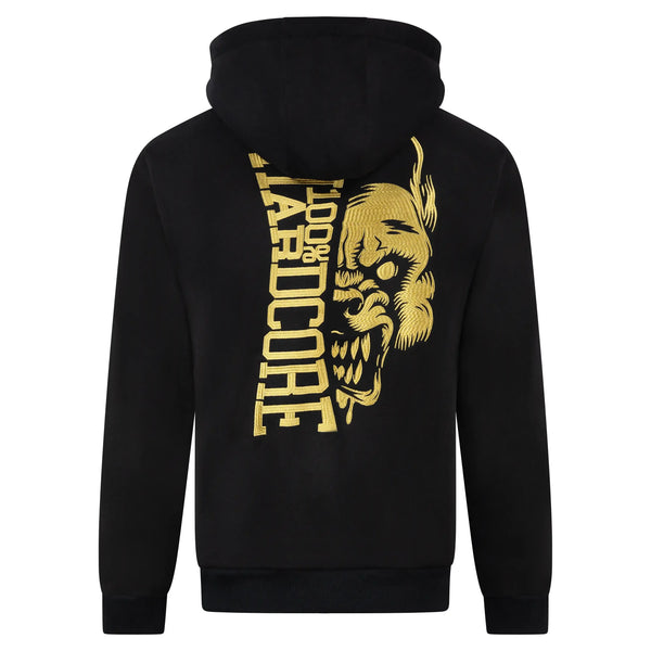 100% HARDCORE Herren Zip Hoodie "Essential" | Black/Gold