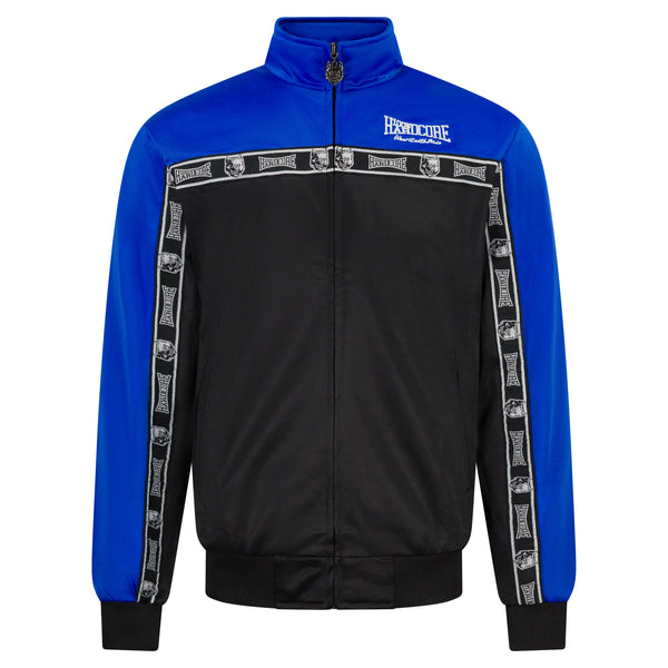 100% HARDCORE Trainingsjacke „Essential“ | Black / Bright Cobalt