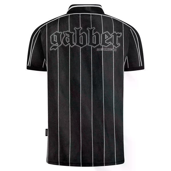 100% HARDCORE Soccer T-Shirt "Striped Gabber" | Black