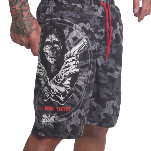❌ SALE ❌ YAKUZA Badeshorts "Trouble" | Camouflage Grey