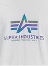 ALPHA INDUSTRIES Basic T-Shirt | Pastel Grey / Rainbow Reflective