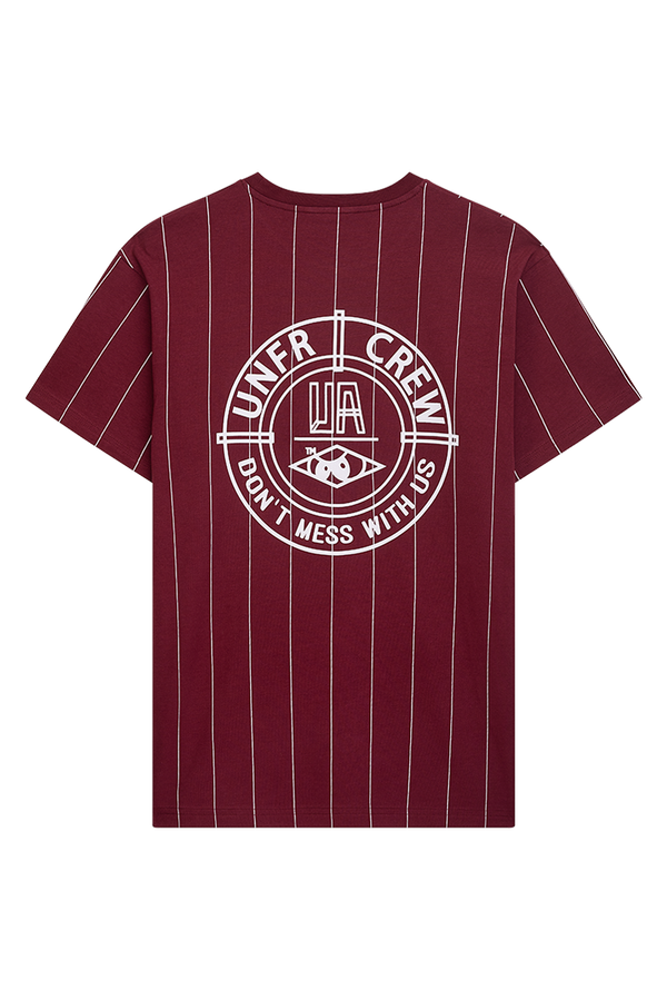 UNFAIR ATHLETICS DMWP BP T-Shirt "Pinstripes" | Bugundy