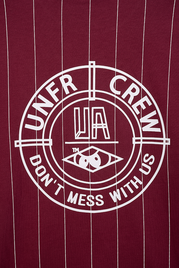 UNFAIR ATHLETICS DMWP BP T-Shirt "Pinstripes" | Bugundy