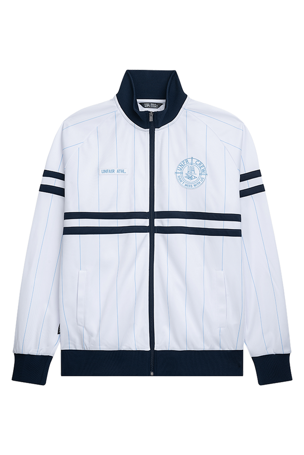 UNFAIR ATHLETICS DMWU Tracktop "Pinstripes" | White/Navy