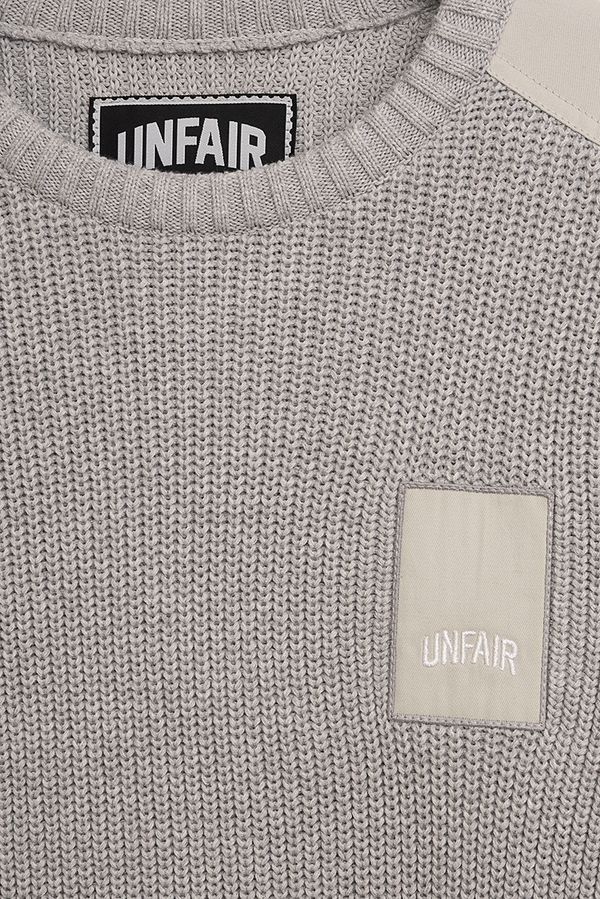 UNFAIR ATHLETICS Unfair Patch Knitwear | Stone Grey